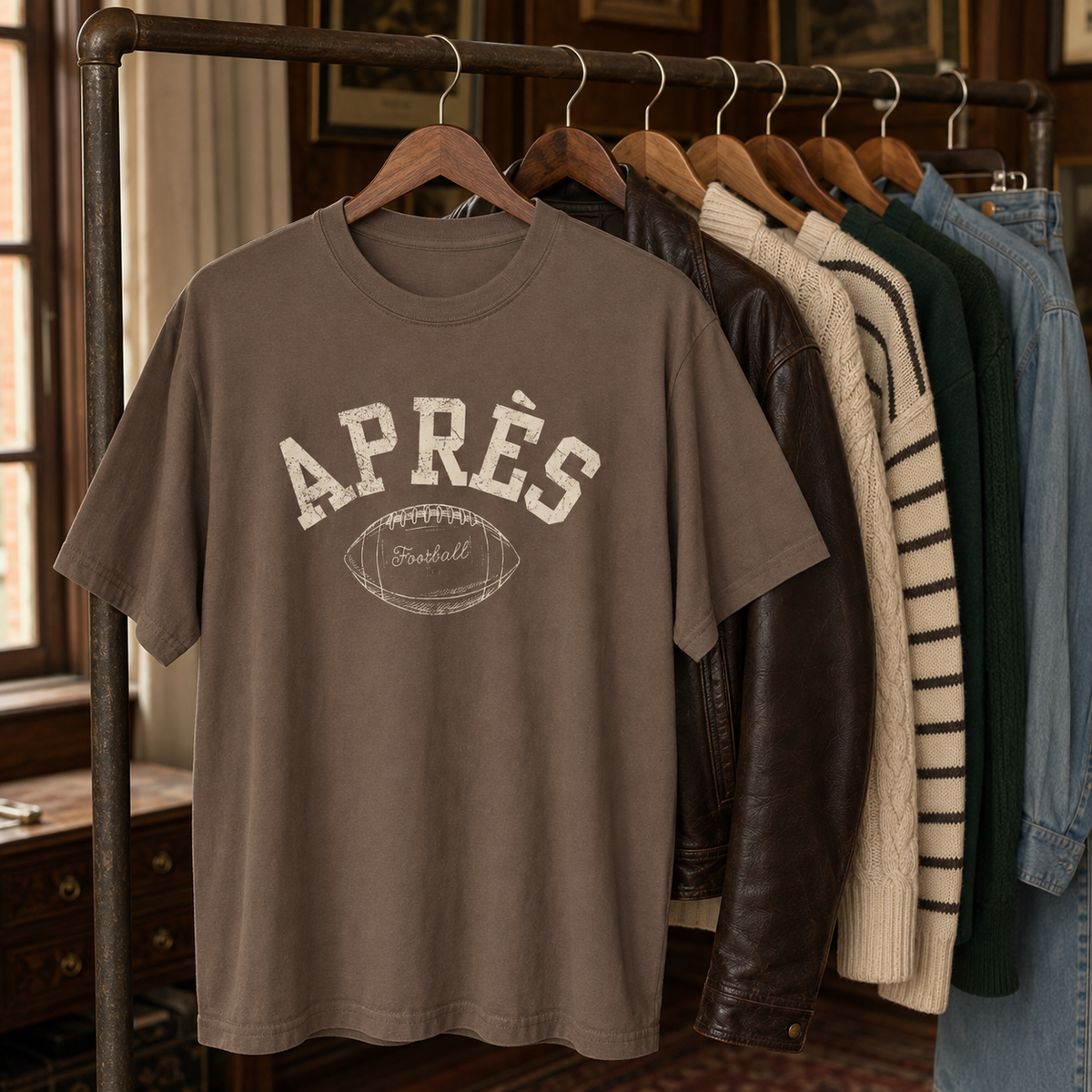 Après Football T-Shirt | Vintage Garment Dyed Colors