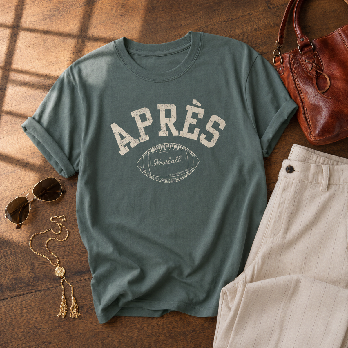 Après Football T-Shirt | Vintage Garment Dyed Colors