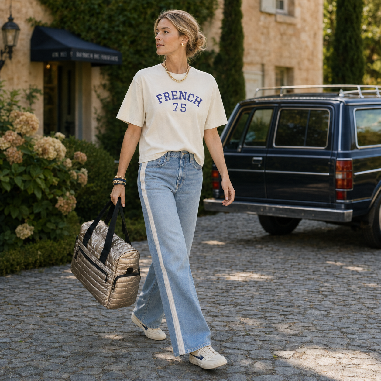 French 75 Boxy Tee | Vintage Collegiate Graphic Tee