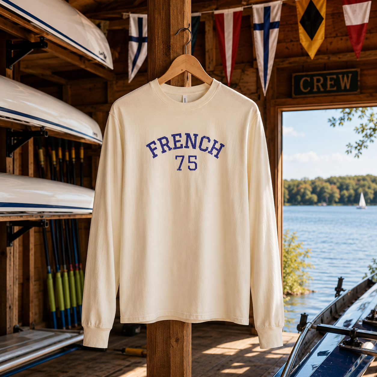 French 75 Long Sleeve Tee | Vintage Cocktail Club Graphic Shirt