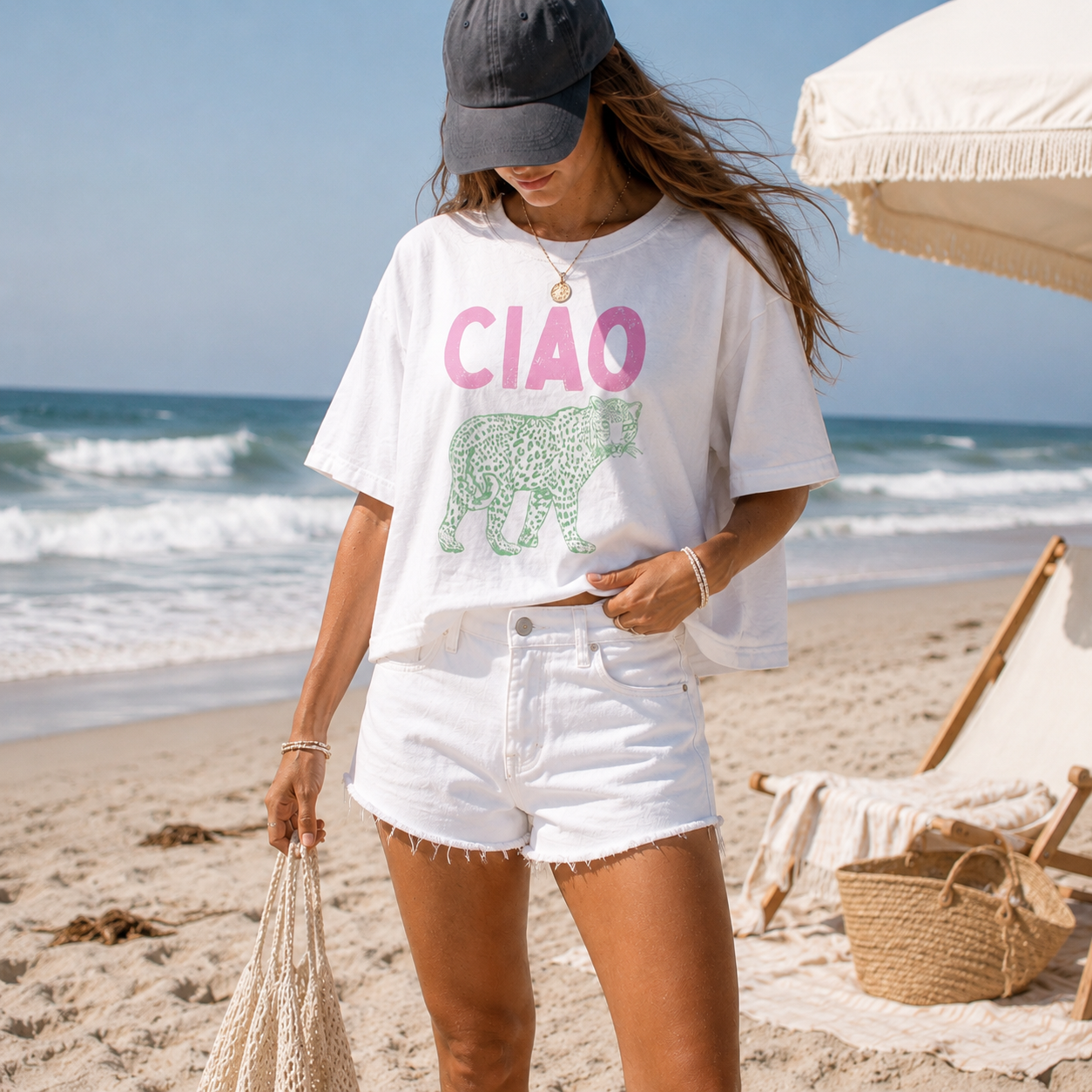 Ciao Leopard Boxy Crop Tee
