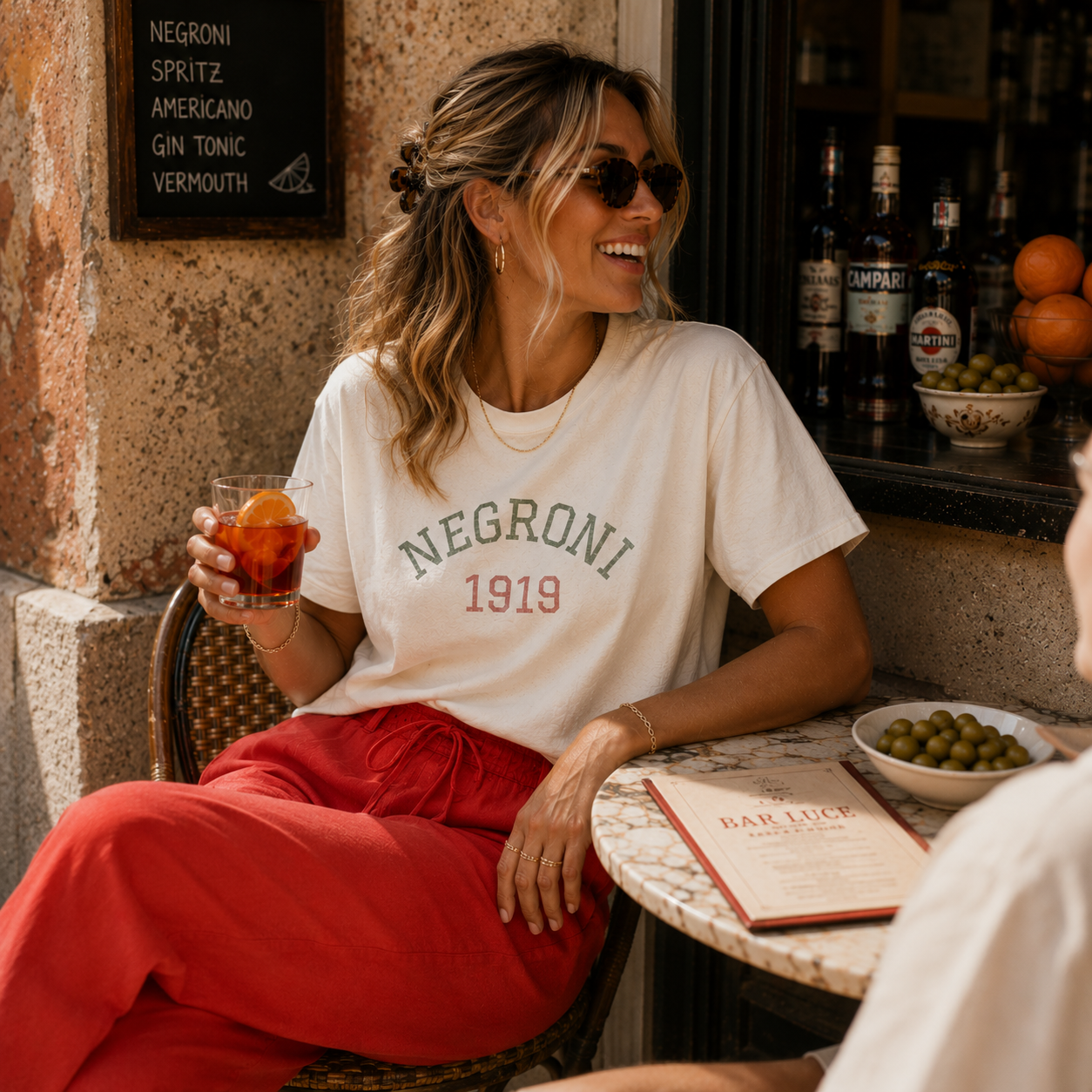 Negroni 1919 Boxy Crop Tee - Athletic Vintage Cocktail Graphic Tee