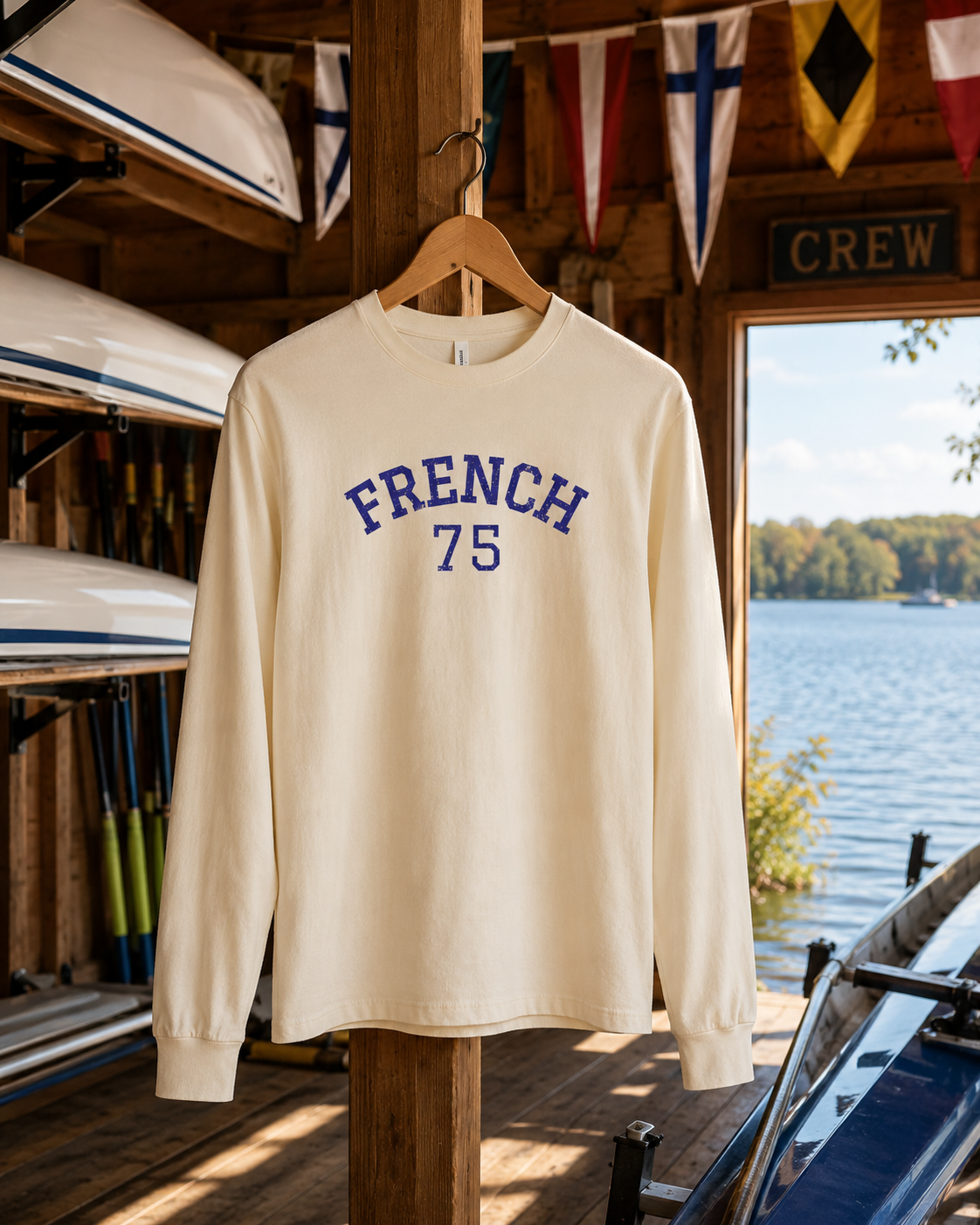 French 75 Long Sleeve Tee | Vintage Cocktail Club Graphic Shirt