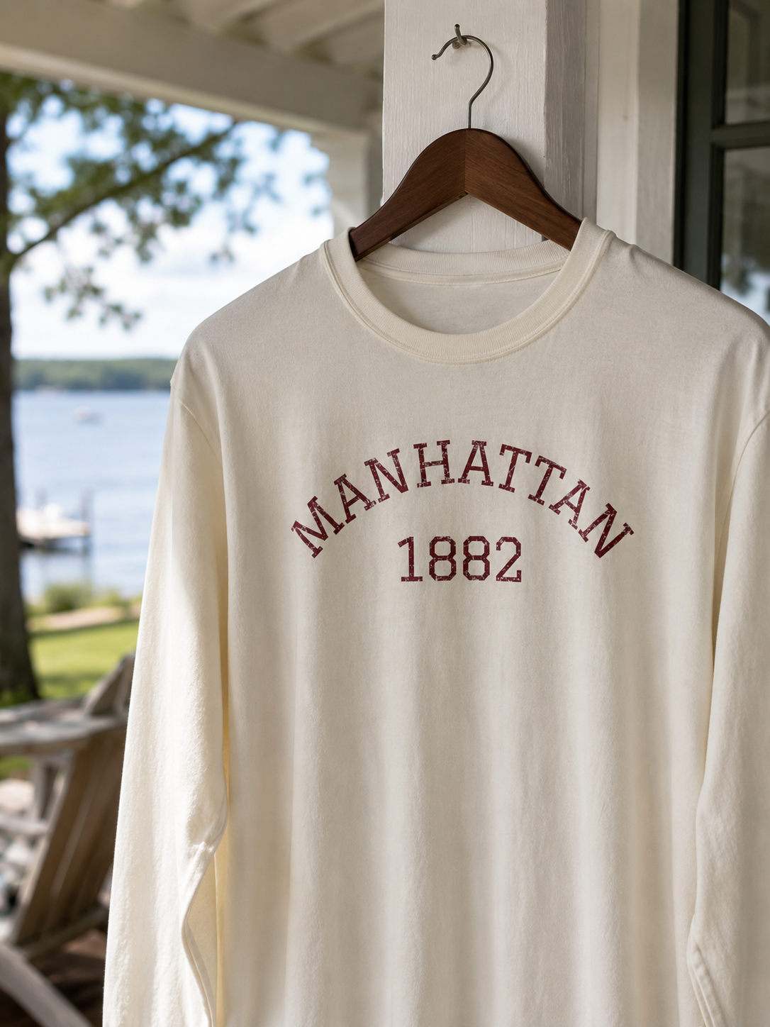 Manhattan 1882 Long Sleeve Graphic Tee | Vintage Cocktail Club Shirt