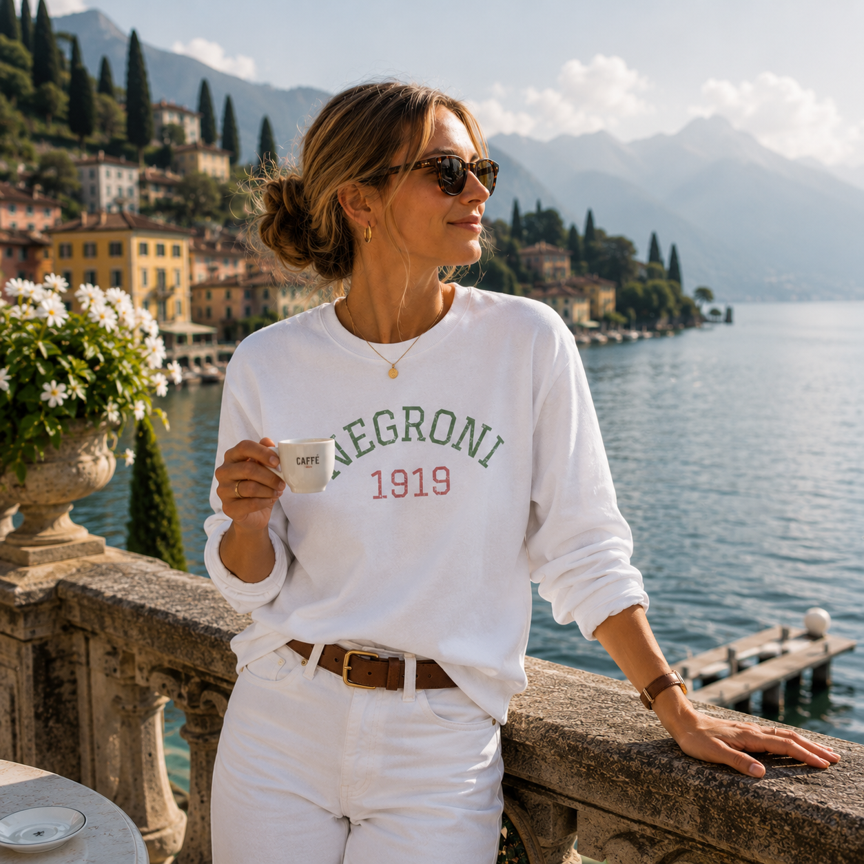 Negroni 1919 Long Sleeve Graphic Tee | Vintage Italian Cocktail Shirt