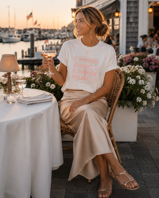 Le Champagne Tee – French Inspired Champagne Graphic Shirt