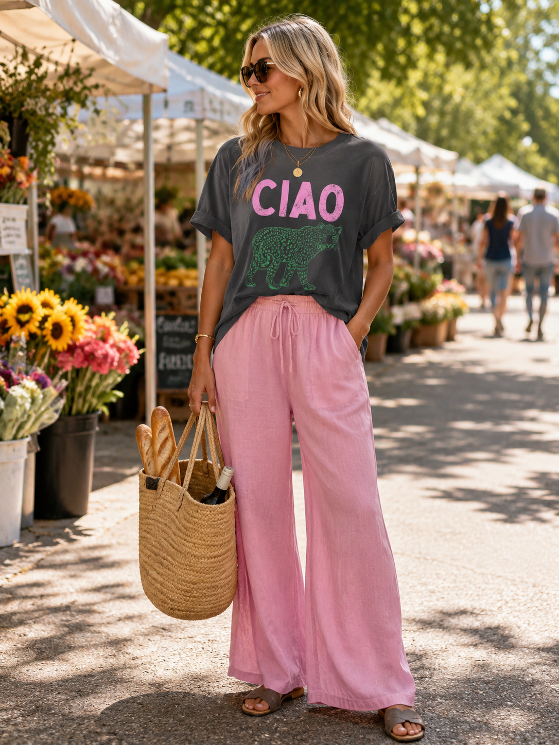 Ciao Leopard Boxy Crop Tee
