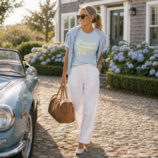 French 75 Retro Script T-Shirt | Vintage Cocktail Style
