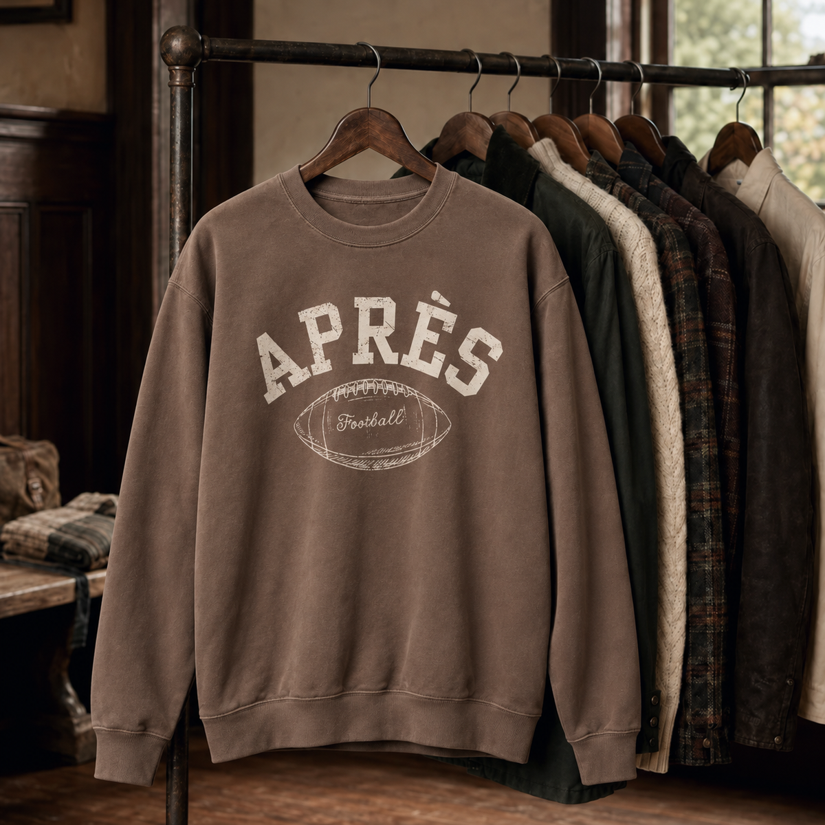 Après Football Crewneck | Lightweight Vintage Graphic Sweatshirt