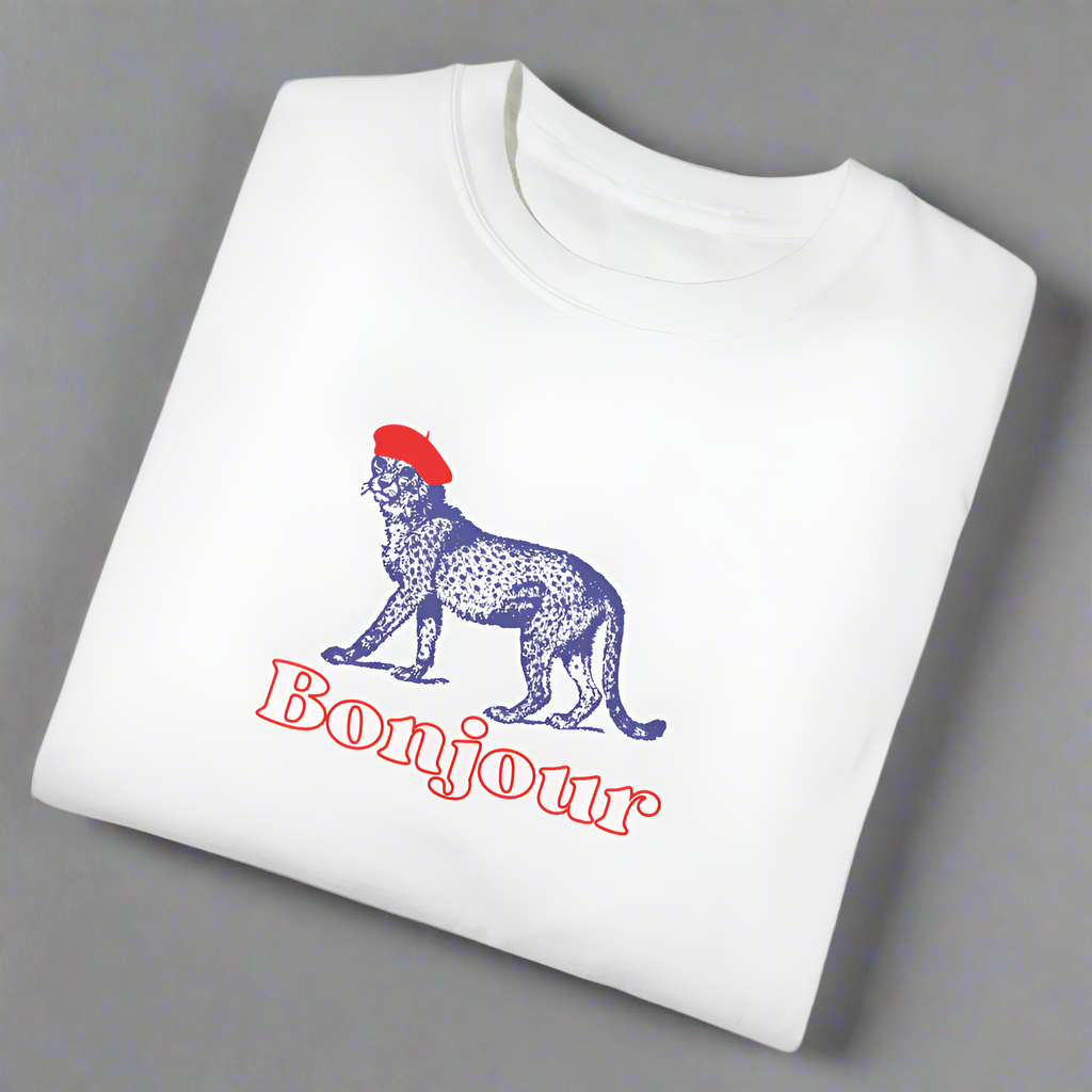 Bonjour Cheetah: Lightweight Cotton Sweatshirt