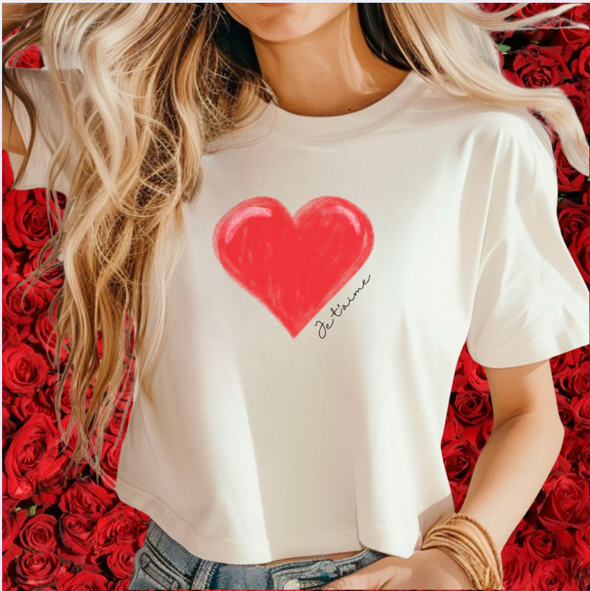 Valentine's Heart Je t'aime Tee