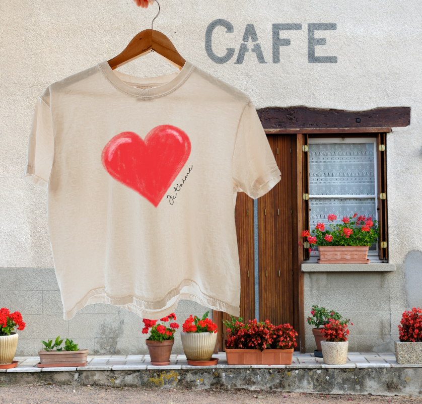 Valentine's Heart Je t'aime Tee