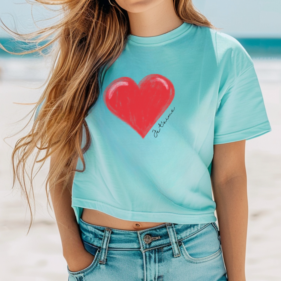 Valentine's Heart Je t'aime Tee