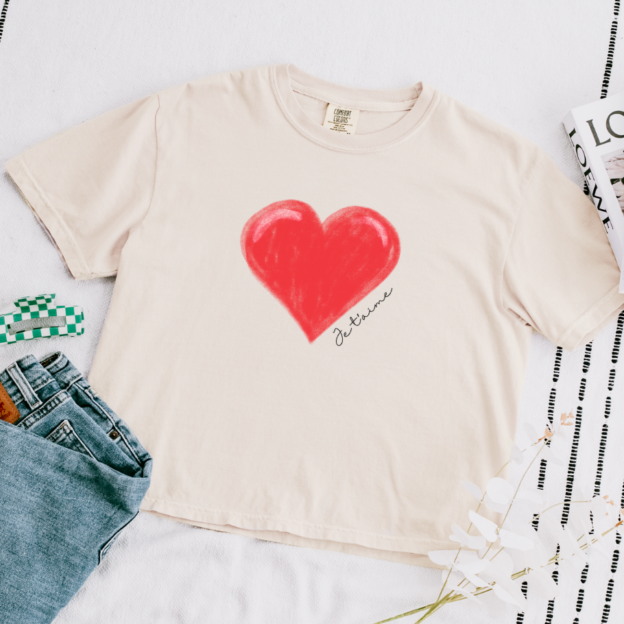 Valentine's Heart Je t'aime Tee