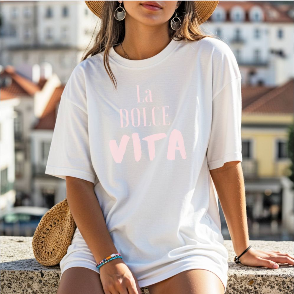 La Dolce Vita Cotton Tee Italian Sweet Life