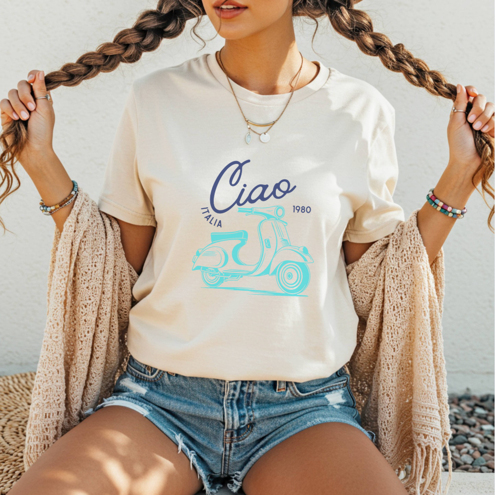 Ciao Italia Retro Vespa Tee