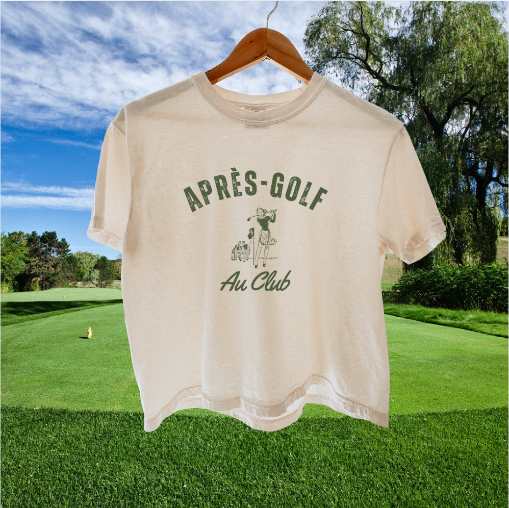 Vintage Après-Golf T-Shirt - Retro Golf Club Tee for Women - Au Club Euro Preppy Country Club Style