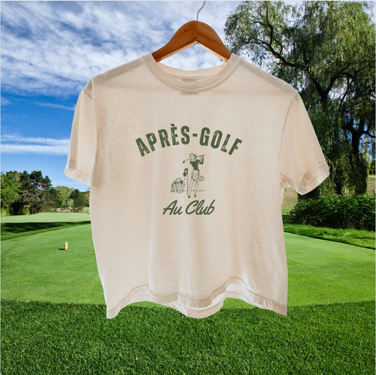 Vintage Après-Golf T-Shirt - Retro Golf Club Tee for Women - Au Club Euro Preppy Country Club Style