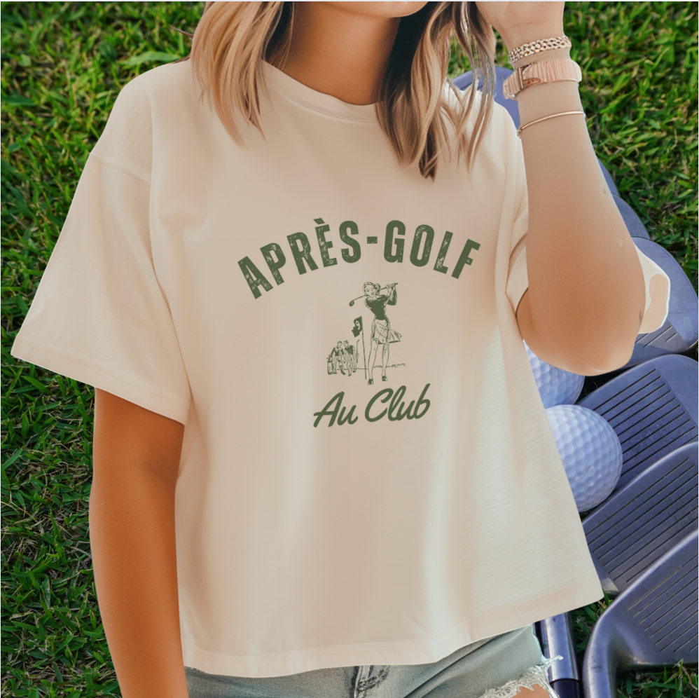 Vintage Après-Golf T-Shirt - Retro Golf Club Tee for Women - Au Club Euro Preppy Country Club Style