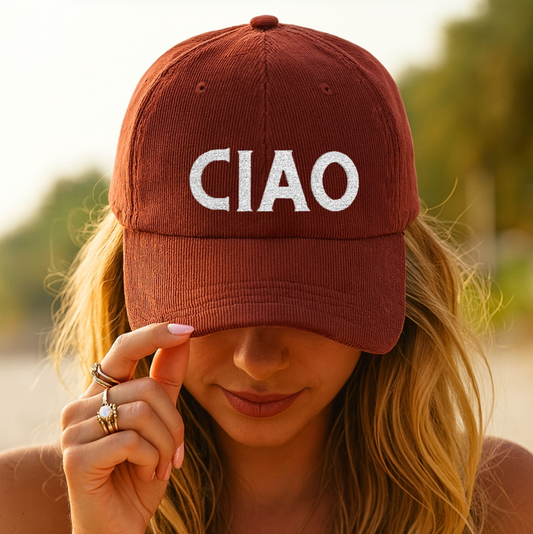 CIAO Vintage Embroidered Corduroy Cap