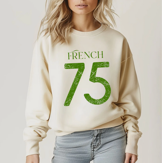 French 75 Varsity Crewneck -Athletic Design with a Twist