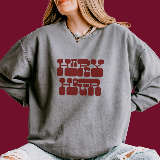 Happy Hour Retro Lightweight Crewneck