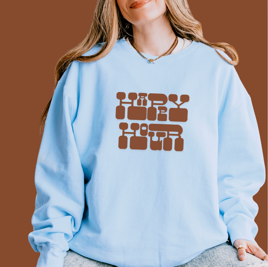 Happy Hour Retro Lightweight Crewneck