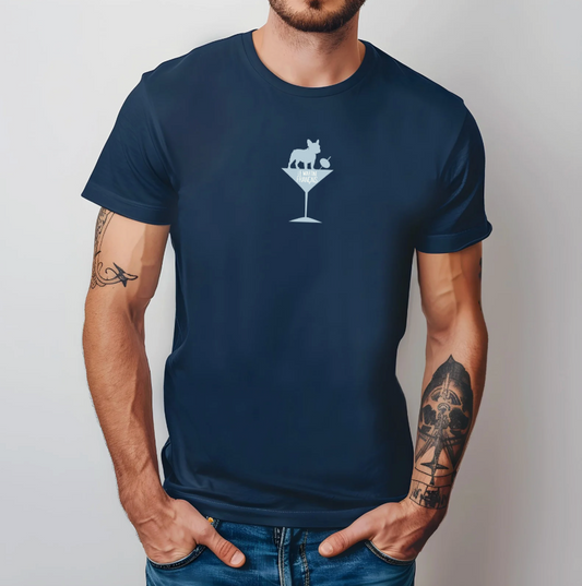 Frenchie Martini Tee - Le Martini Fancaise - French Bulldog Martini Lover Shirt