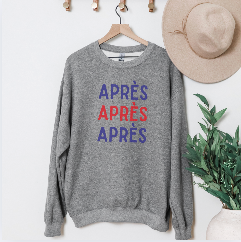 Chic Après Red & Blue Graphic Cozy Sweatshirt