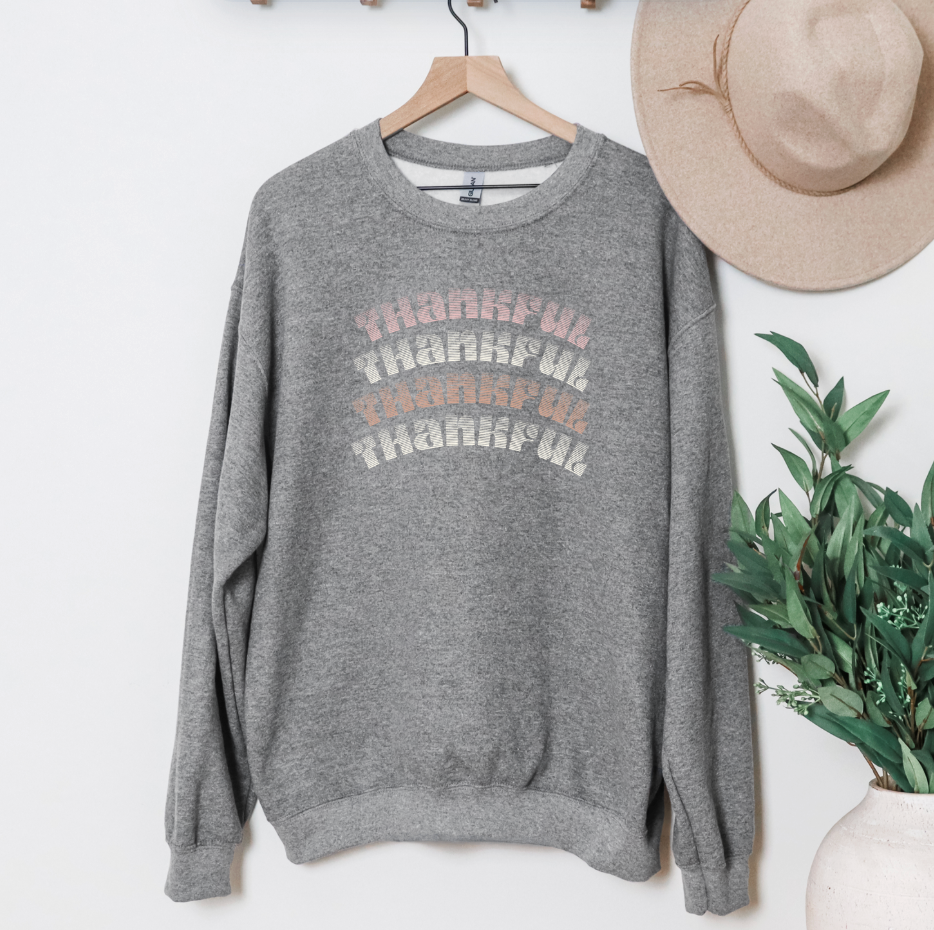 Thankful Crewneck Sweatshirt - Cozy Fall Apparel (MAMA)