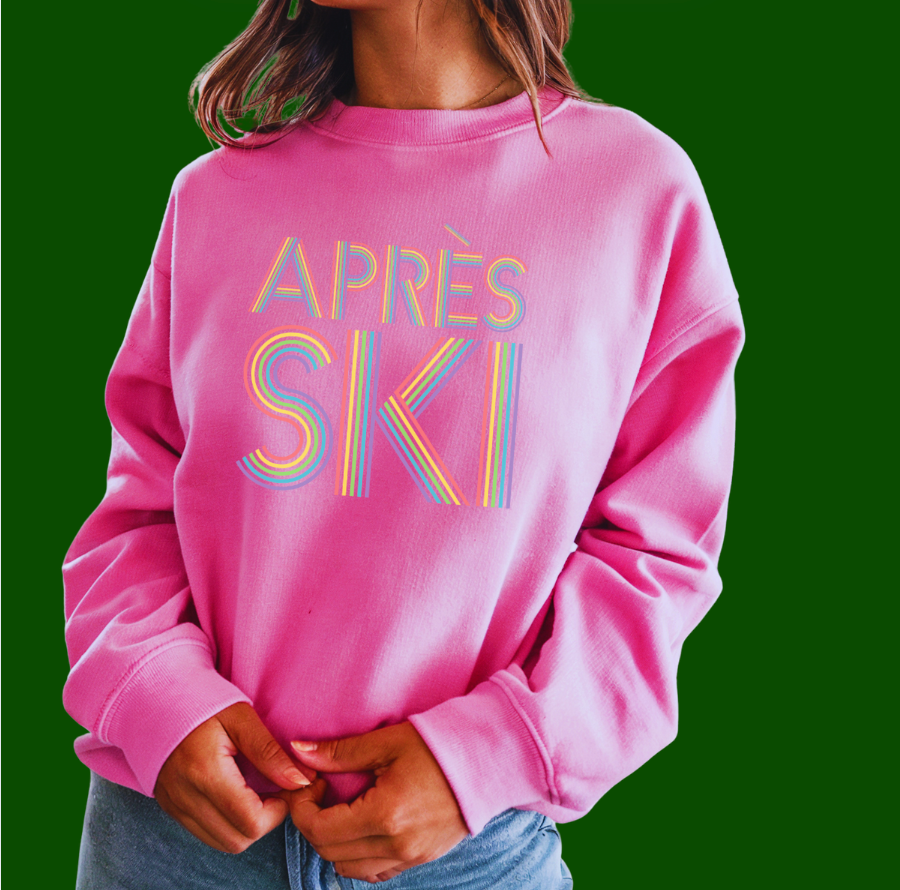 Neon Graphic Après-Ski Crewneck – Retro 80's