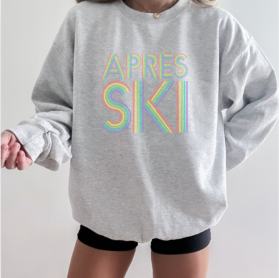 Neon Graphic Après-Ski Crewneck – Retro 80's