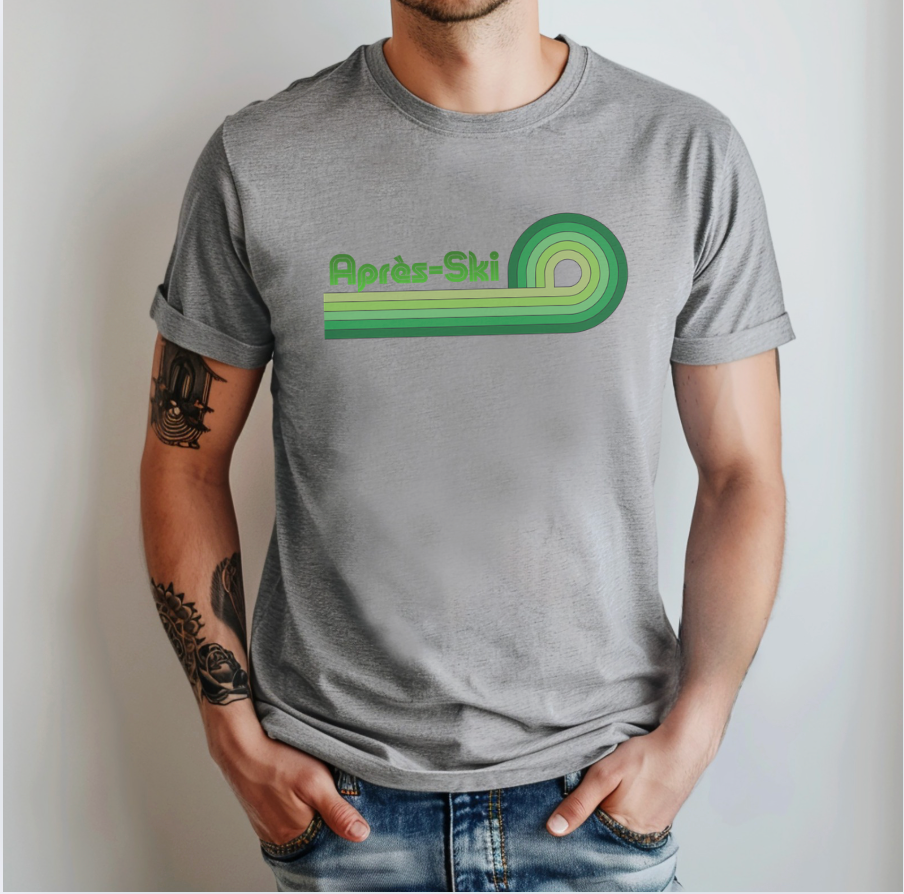 Après-Ski Retro Stripes T-Shirt | Vintage Ski Graphic