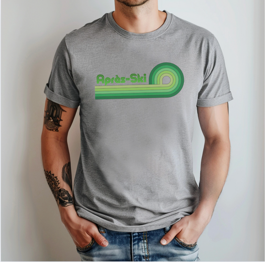 Après-Ski Retro Stripes T-Shirt | Vintage Ski Graphic