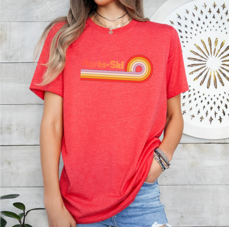 Après-Ski Retro Stripes T-Shirt | Vintage Ski Graphic