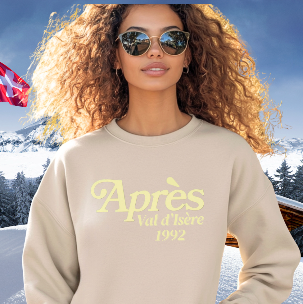 Après Val d'Isère 1992 Crewneck Sweatshirt — Vintage Vibes Ski