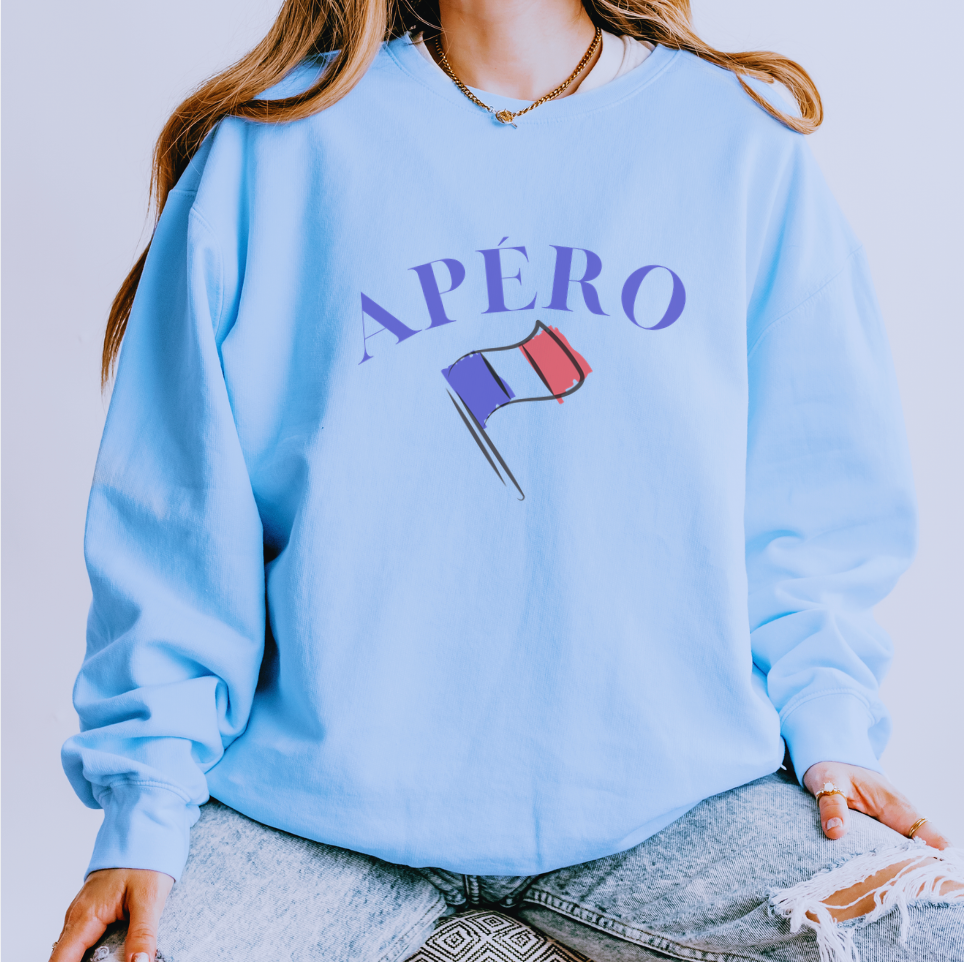 Apero French Flag Crewneck Sweatshirt