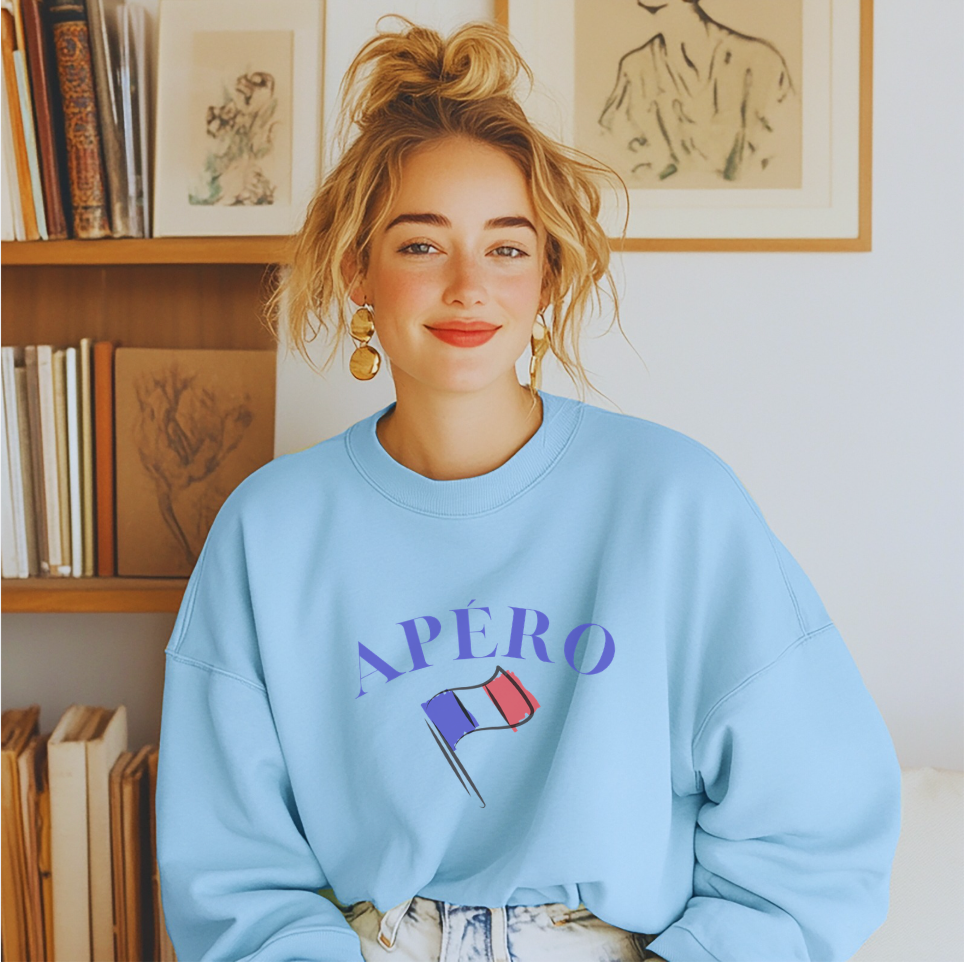 Apero French Flag Crewneck Sweatshirt