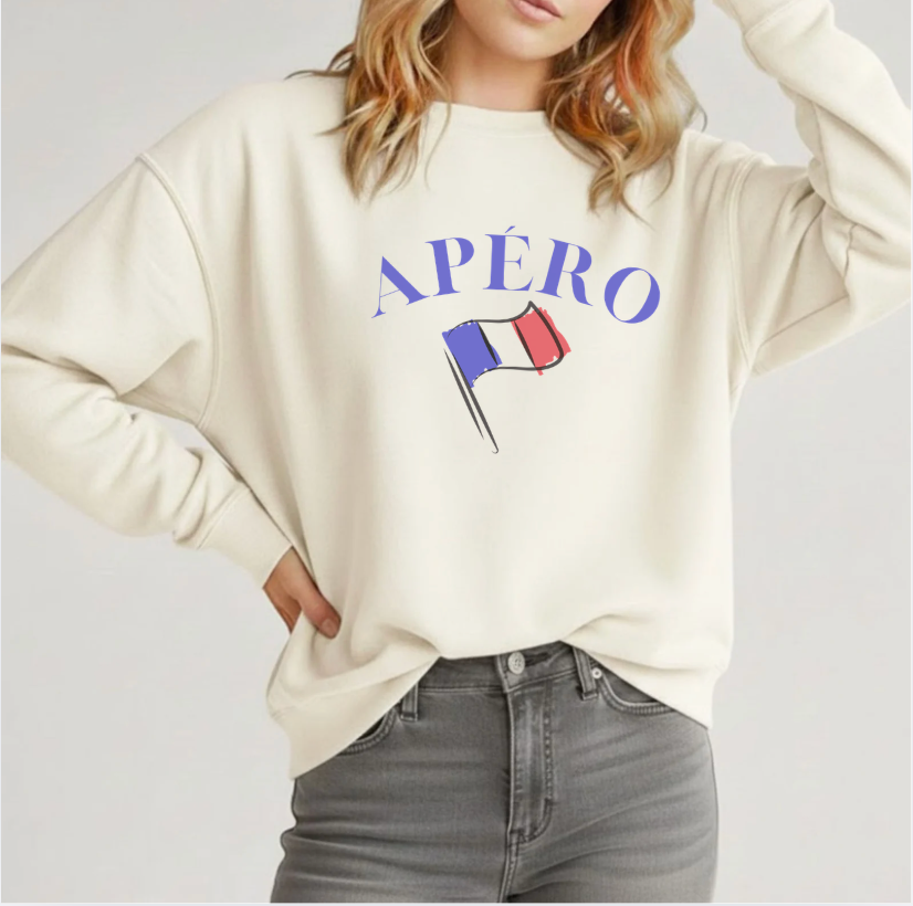 Apero French Flag Crewneck Sweatshirt