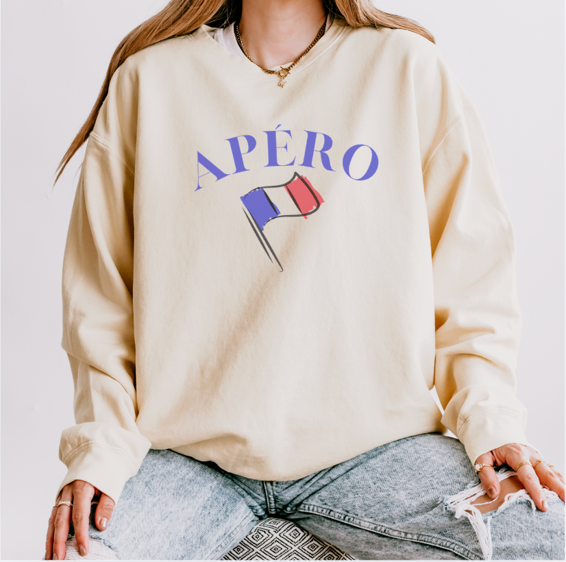 Apero French Flag Crewneck Sweatshirt