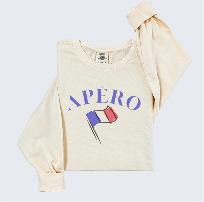 Apero French Flag Crewneck Sweatshirt