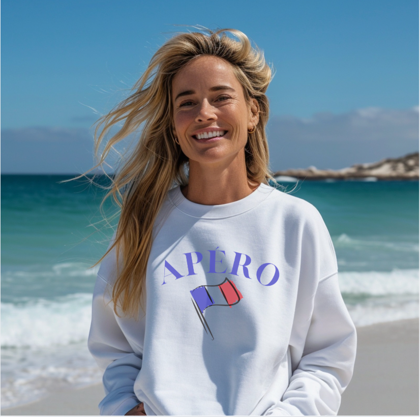 Apero French Flag Crewneck Sweatshirt