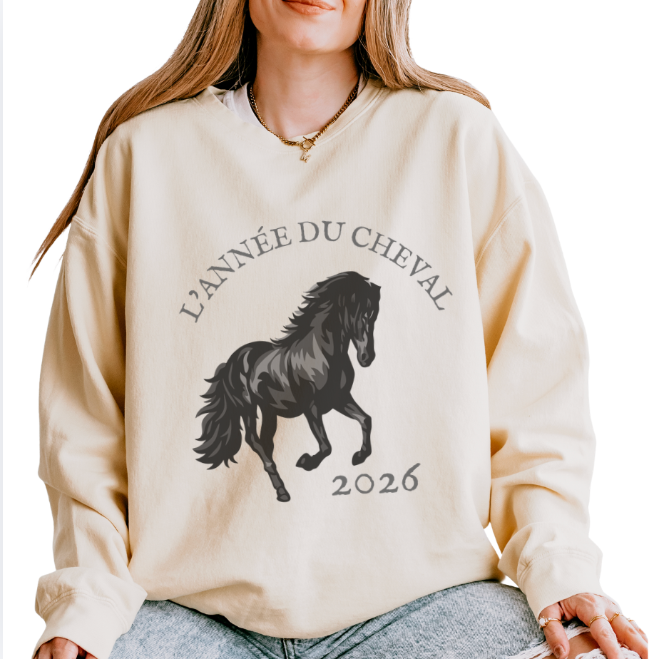 L'année du Cheval Cotton Crewneck -The Year of the Horse 2026