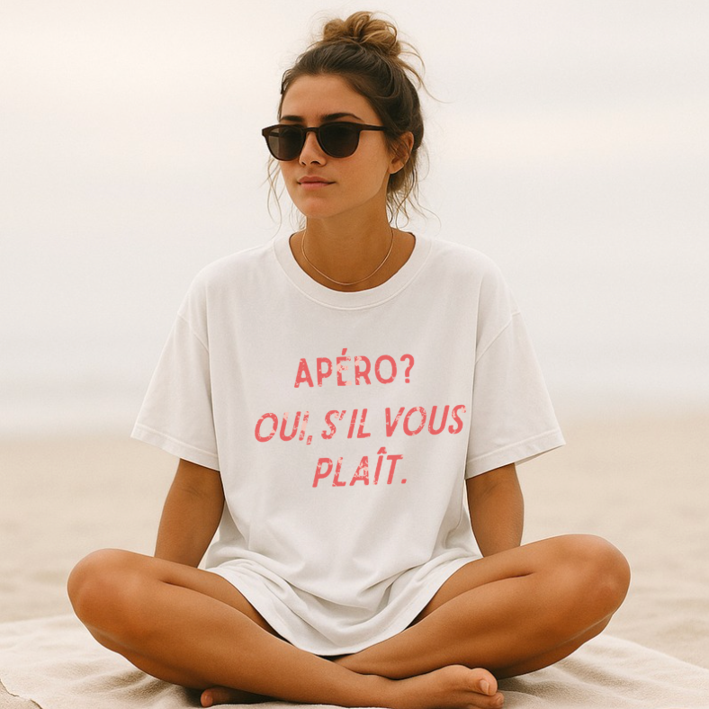 Apéro? Oui S'il Vous Plaît - White T-Shirt
