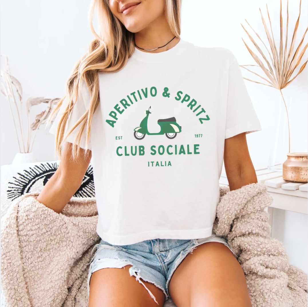 Aperitivo & Spritz Social Club Tee – Italian Summer Graphic Shirt