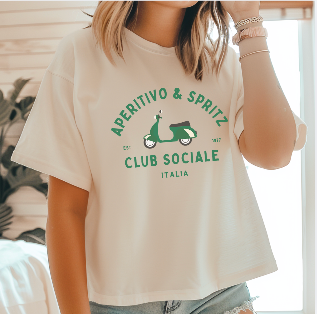 Aperitivo & Spritz Social Club Tee – Italian Summer Graphic Shirt