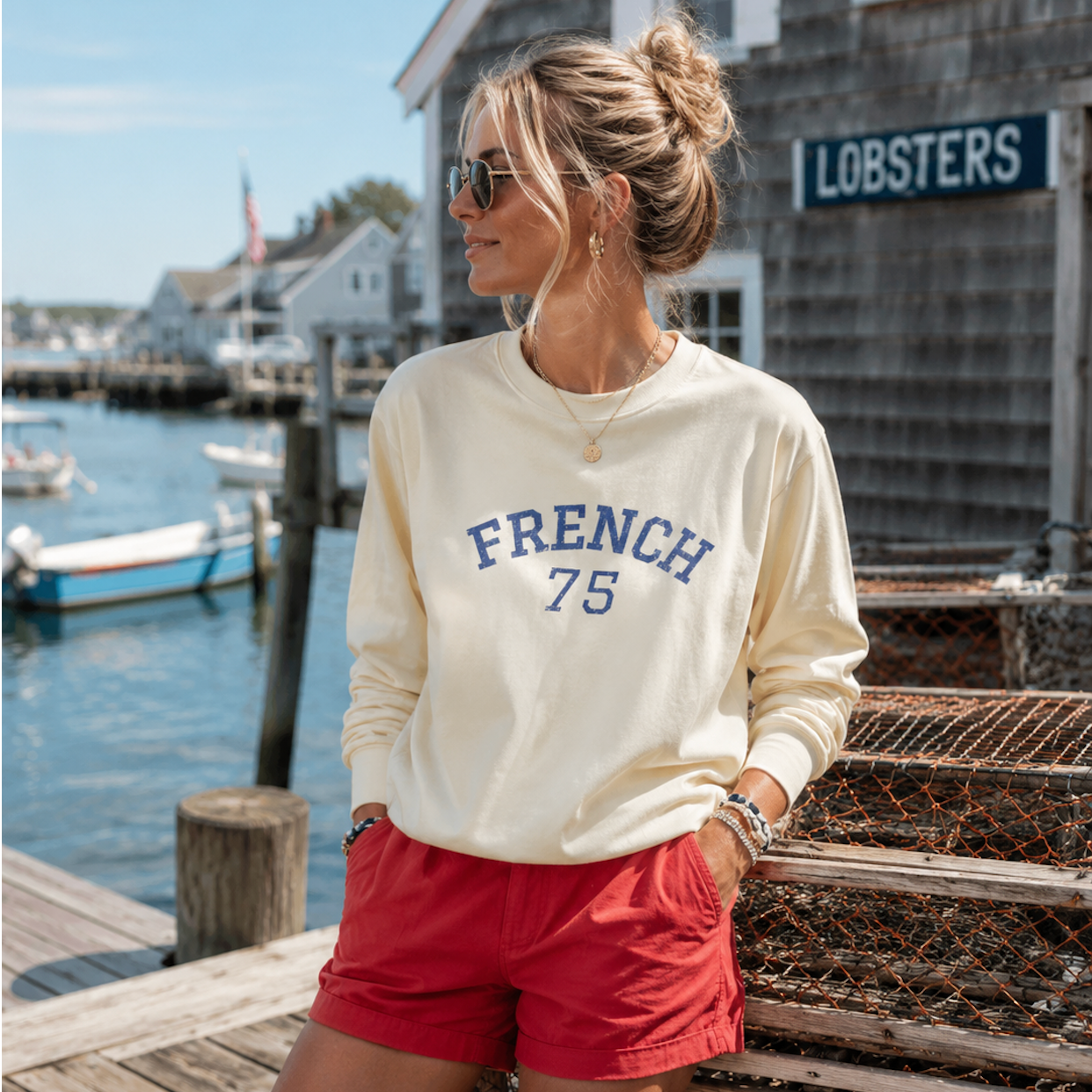 French 75 Long Sleeve Tee | Vintage Cocktail Club Graphic Shirt