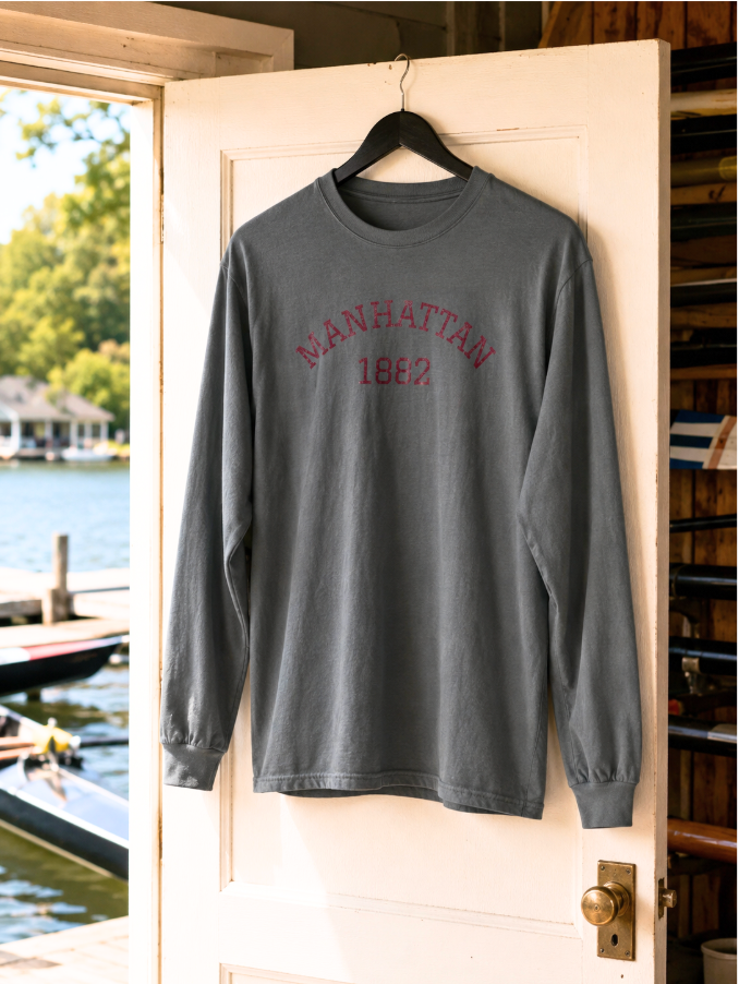 Manhattan 1882 Long Sleeve Graphic Tee | Vintage Cocktail Club Shirt