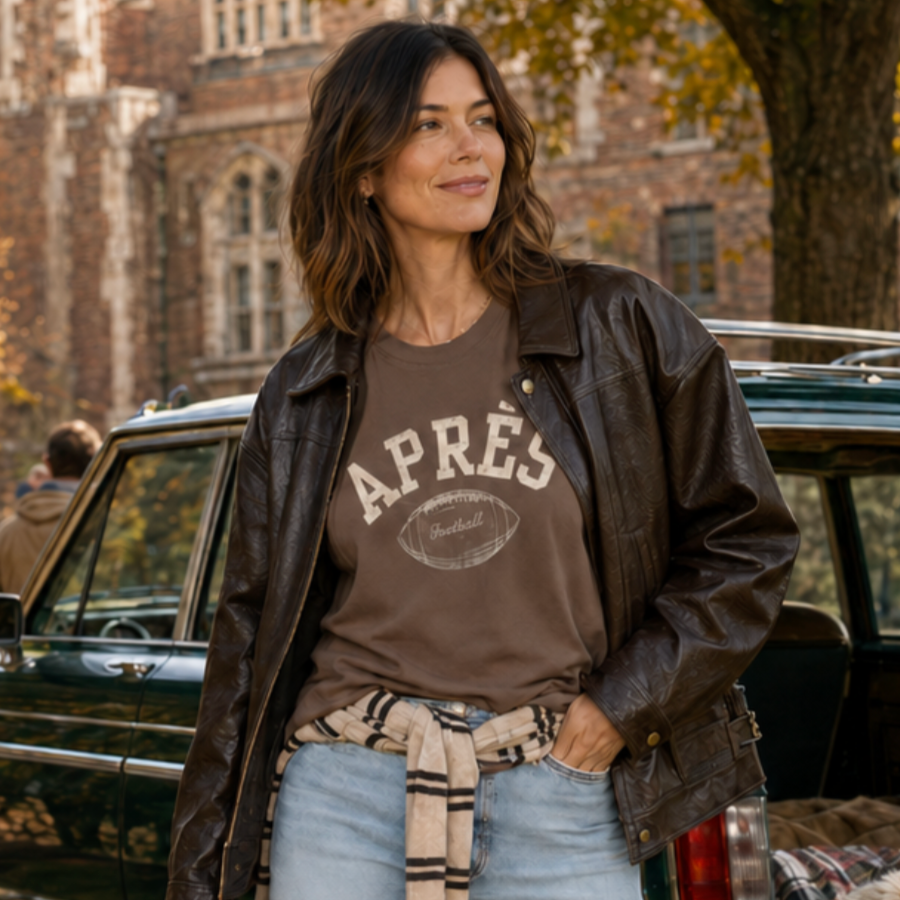 Après Football T-Shirt | Vintage Garment Dyed Colors